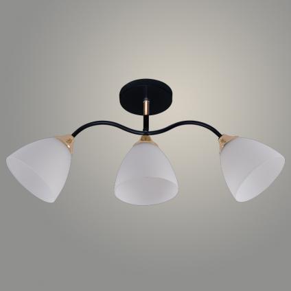 Люстра XA1643A/3 BK+FGD черный/золото 3х60W E27 d600 h270, HN25